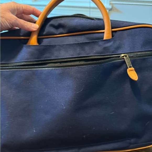 L.L. Bean Vintage Navy Canvas laptop messenger bag case tote w/shoulder strap - Picture 11 of 14